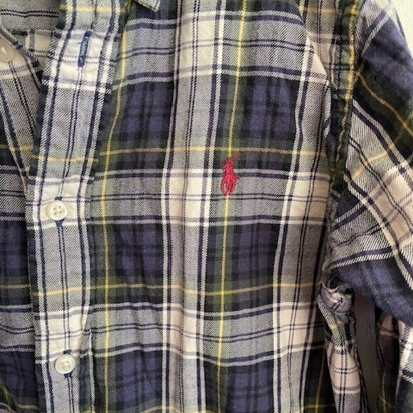 RALPH LAUREN Boys Blue Plaid Tartan Button Down Shirt Long Sleeve 6 - Picture 3 of 14
